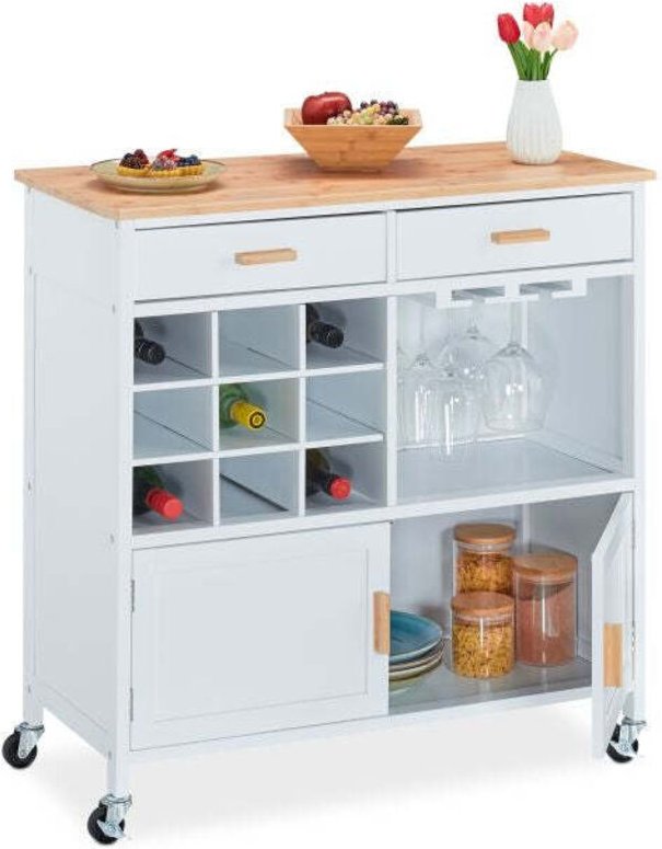 Kitchen trolley with wine rack