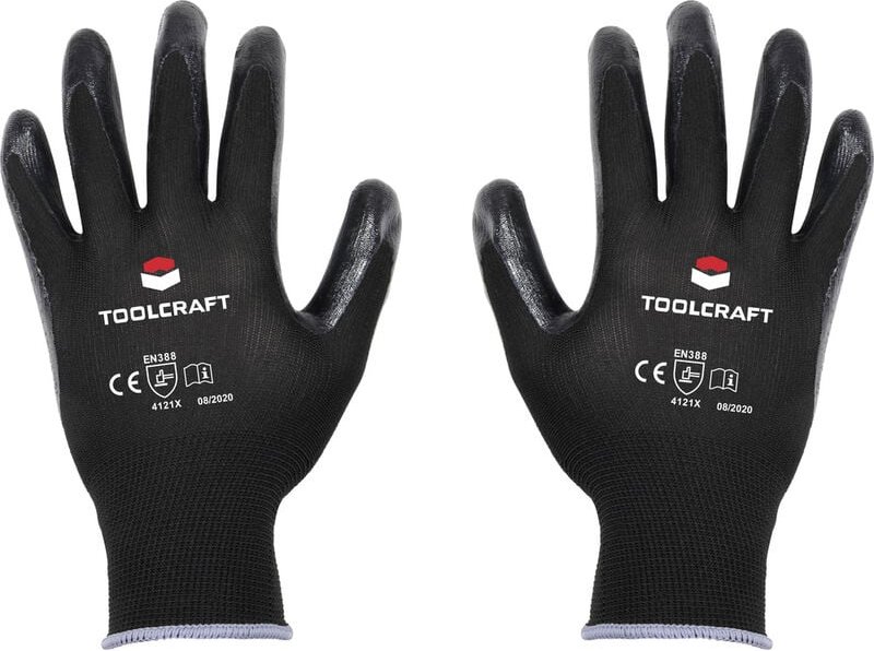 Thumbnail - TOOLCRAFT TO-5621529 Polyester, Nitril Arbeitshandschuh Größe (Handschuhe): 8 EN 388 CAT II 1 Paa