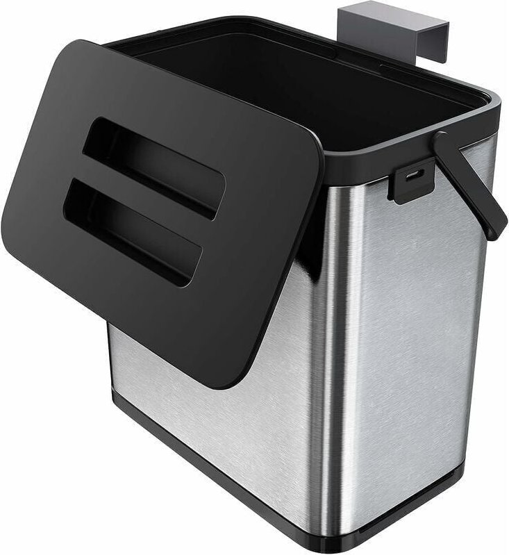 Küchen-Mülleimer, Wandmontage für Schranktür, hängender Mülleimer aus Edelstahl, Anti-Fingerabdruck (3 l)
