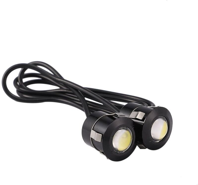Woosien - 2 Stück Led Eagle Eye Backup Licht Nebelscheinwerfer Auto Motorrad Weißes Licht 9w Schwarz