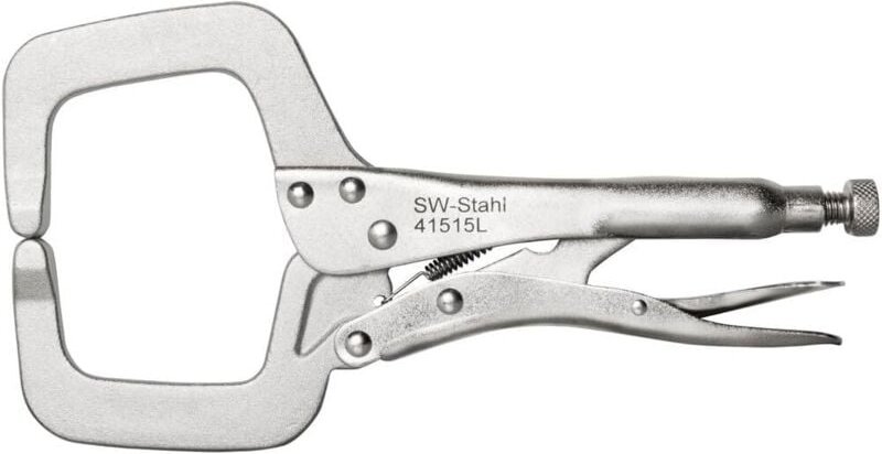 SW-Stahl 41515L Schweißer-Gripzange 270 mm I C-Gripzange mit 80 mm Öffnungsweite I Schweiß Feststellzange matt verchromt...