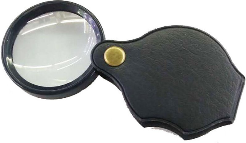 Taschenlupe, 50 mm 10-fache Mini-Klapplupe mit drehbarer Lederschutzhülle - Lntyq