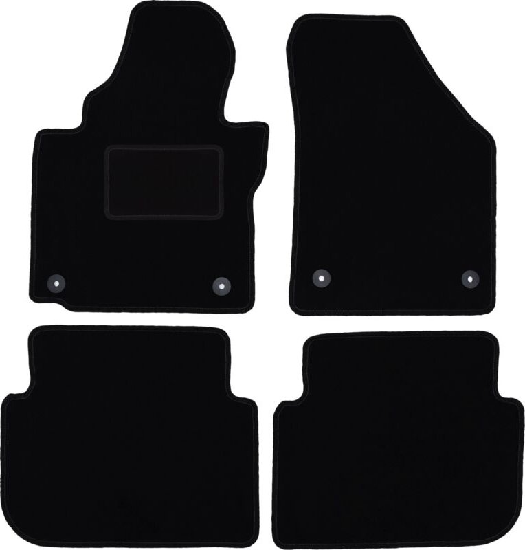 Schwarze Velours-Fußmatten für: Volkswagen Touran I FL Minivan (2010-2015)