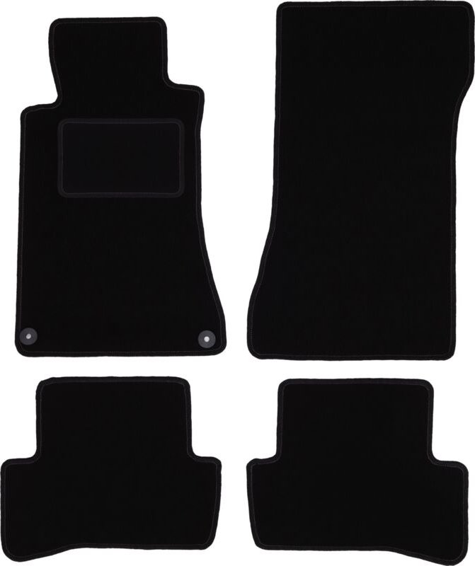 Schwarze Veloursmatten für: Mercedes C W203 Coupé (2000-2008)
