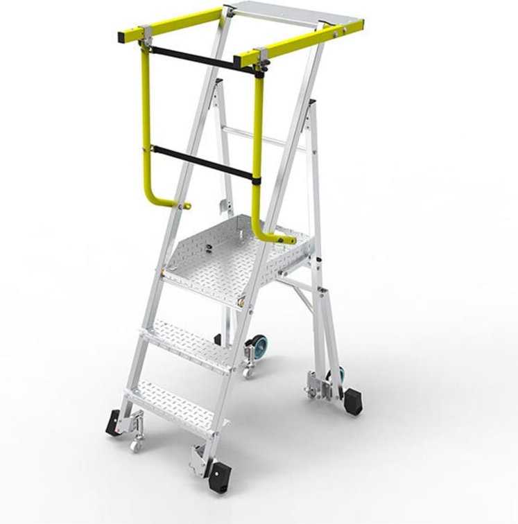 Matisère - Mobile Podestleiter klappbar 3 Stufen - Maximale Arbeitshöhe 1.85 - 2.55m - PICKLY/3