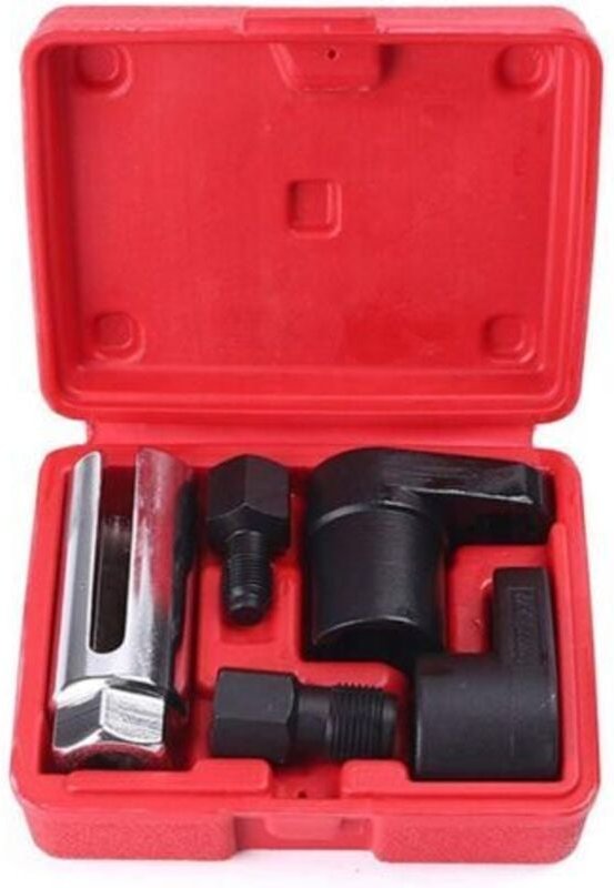 Jalleria - 5-teiliges Kfz-Sauerstoffsensor-Steckschlüssel-Entfernungswerkzeug-Set, Schraubenschlüssel und Gewindetreiber