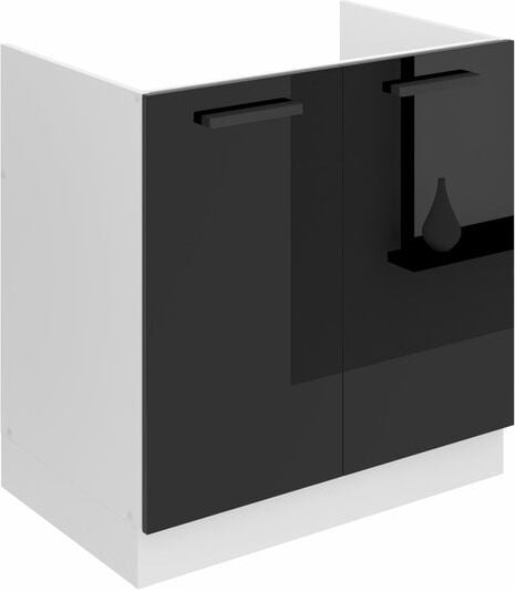 Unterschrank Küche, Spülenunterschrank 80 cm Breite. sdz Küchenunterschrank ohne Arbeitsplatte. Spülenschrank mit 2 Türe...