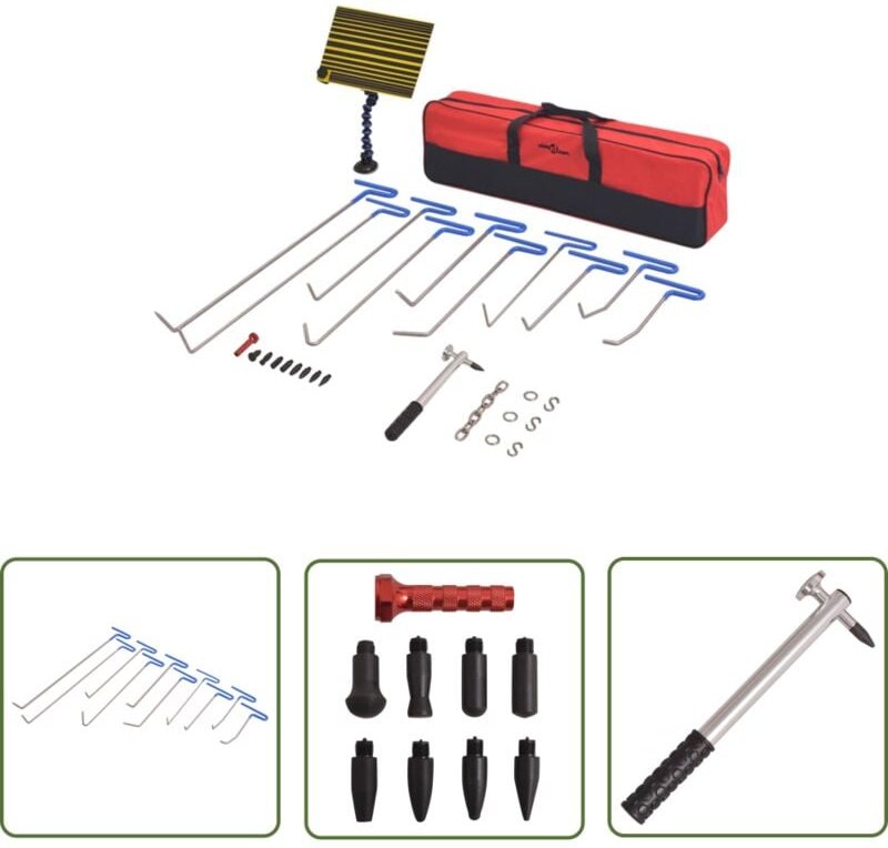 28-tlg. Ausbeulwerkzeug-Set Edelstahl - Autoreparatur - Lackschäden Reparieren - Delle Entfernen - Beule Beseitigen - Au...