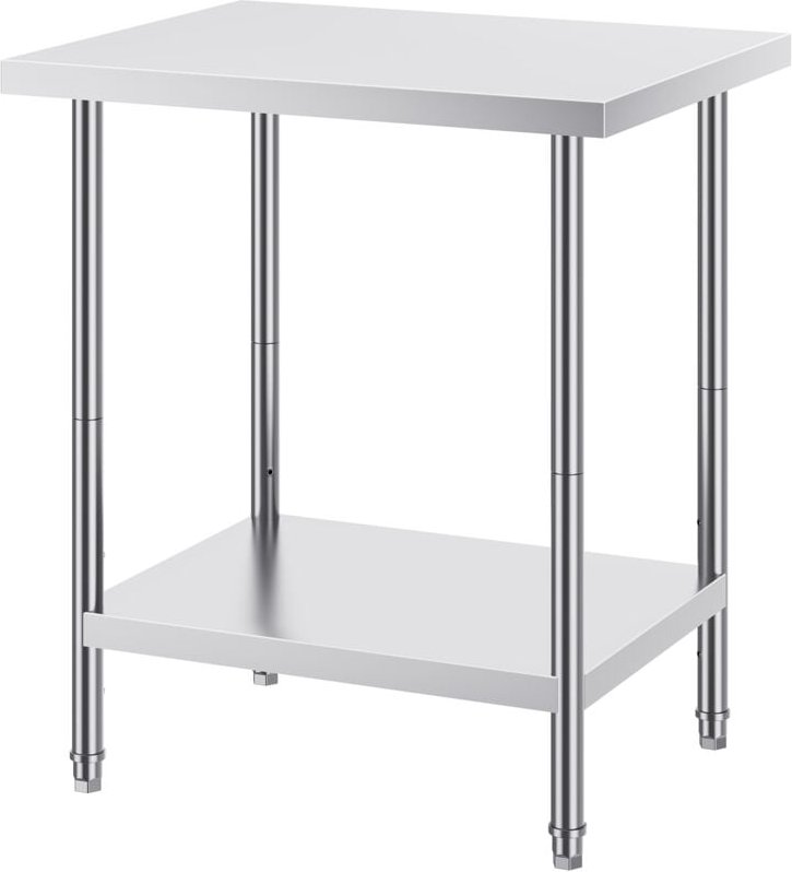 Mophorn - 24 x 30 x 34 Zoll Edelstahl-Zubereitungstisch, 700 lbs Tragkraft, robuster Metall-Arbeitstisch mit 3 einstellb...