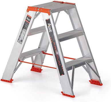 Matisère - Doppelte Stehleiter 2x3 Stufen - Maximale Arbeitshöhe 2.64m - 94303