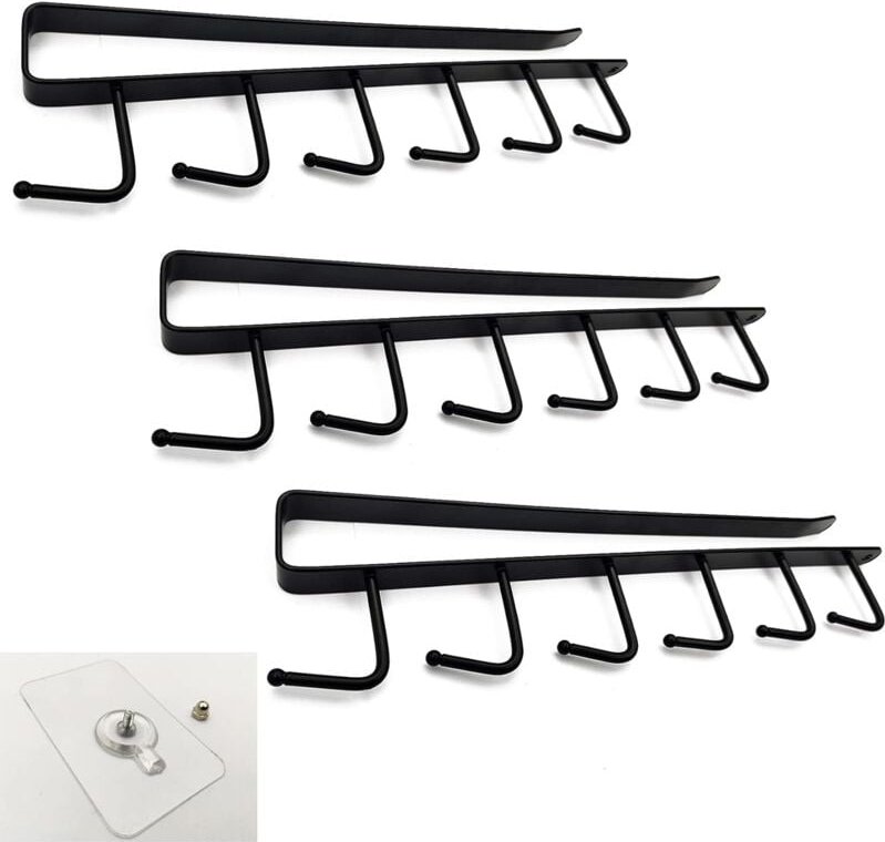 Thumbnail - 3 Stück hängende Getränkehalter, Schrankaufbewahrung, Hängehaken, Glashalter zum Aufhängen unter dem Schrank-Organizer o...