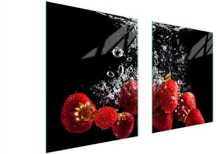 GLASSCHUTZPLATTE FÜR HERD 85x52 ERDBEEREN