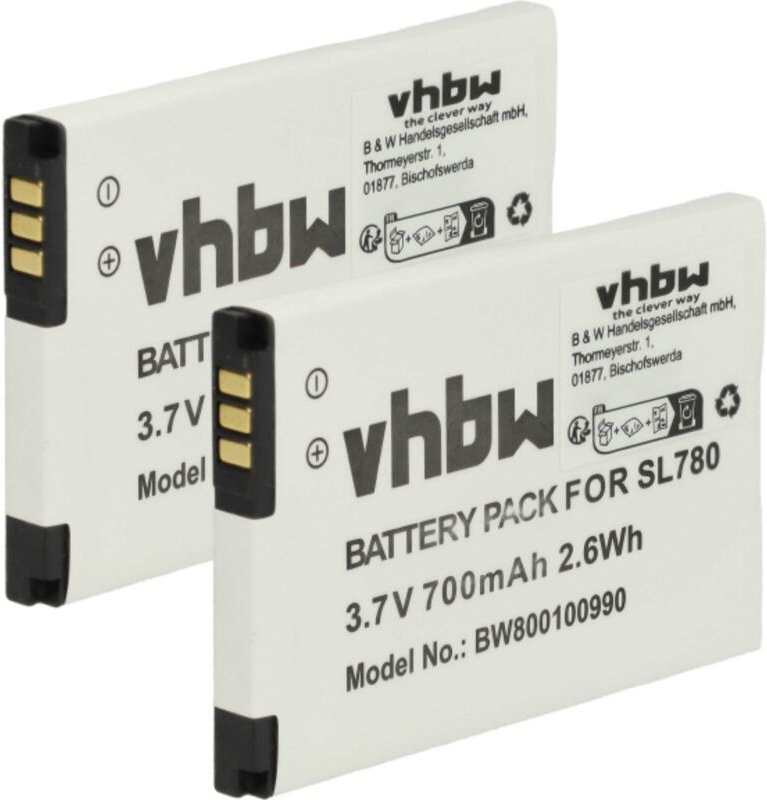 Vhbw - 2x Akku kompatibel mit Bintec-Elmeg D141 dect schnurlos Festnetz Telefon (700 mAh, 3,7 v, Li-Ion)