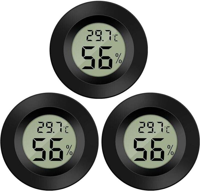 Thumbnail - Odipie - 3er-Pack Hygrometer, Thermometer, digitaler LCD-Monitor, Luftfeuchtigkeitsmessgerät für Luftbefeuchter, Luftent...