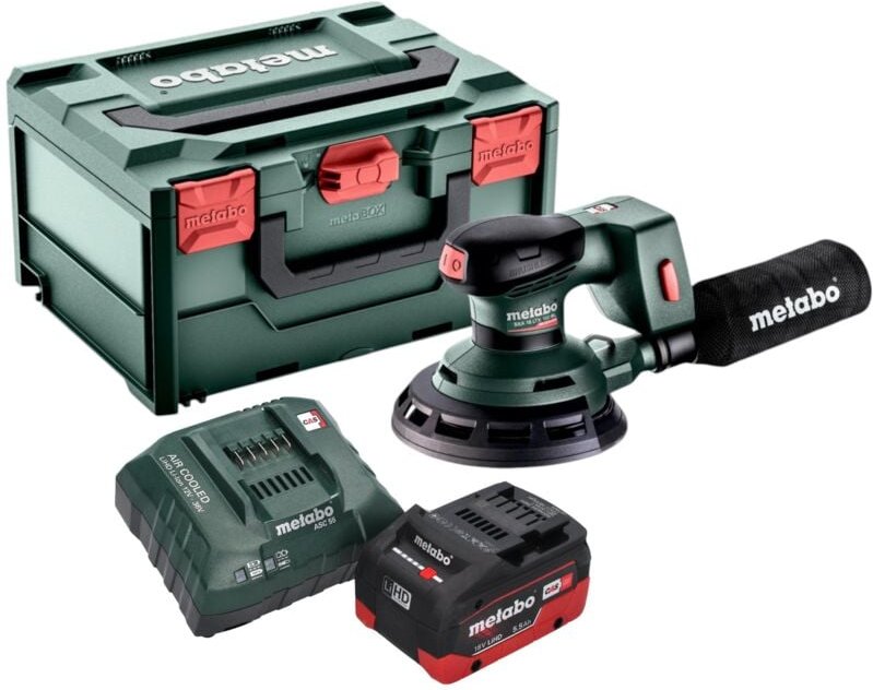 Metabo SXA 18 LTX 150 BL Akku Exzenterschleifer 18 V 150 mm Brushless + 1x LiHD Akku 5,5 Ah + Ladegerät + metaBOX