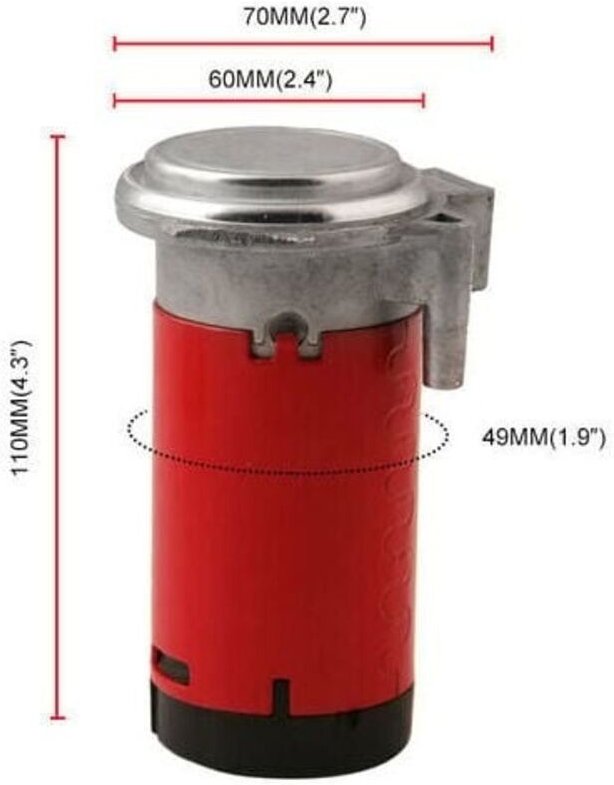 Rotes 12-V-Luftkompressor-Luftpumpen-Kit, elektrische Hupe mit elektromagnetischem Schlauchmotor, verwendet für superlau...
