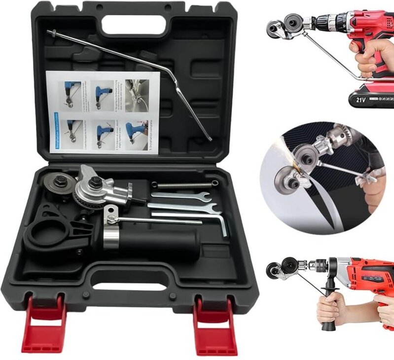 Thumbnail - Blechknabber, Kamanan Elektro-Bohrplattenschneider, Doppelkopf-Blech zum Schneiden von Eisen, Taglierina Multiuso Per Tr...