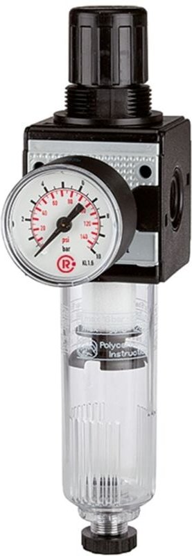 Filterregler »multifix«, PC-Behälter, bg 1, g 1/4, 0,2-6 bar, ha - Riegler