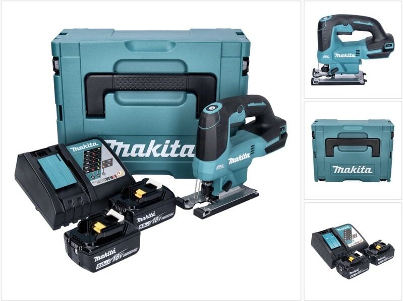 Djv 184 rgj Akku Pendelhub Stichsäge 18 v Brushless + 2x Akku 6,0 Ah + Ladegerät + Makpac - Makita