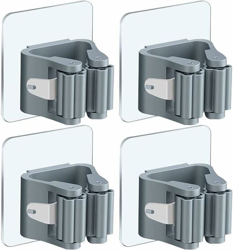 Thumbnail - Shining House - Besenhalter-Gestell, selbstklebender Mopphalter, Wandmontage, Besenhalter, multifunktionales Mopphalter-...