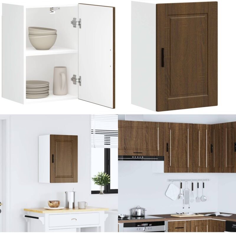 Küchen-Hängeschrank Porto Braun Eichen-Optik Holzwerkstoff - Vidaxl