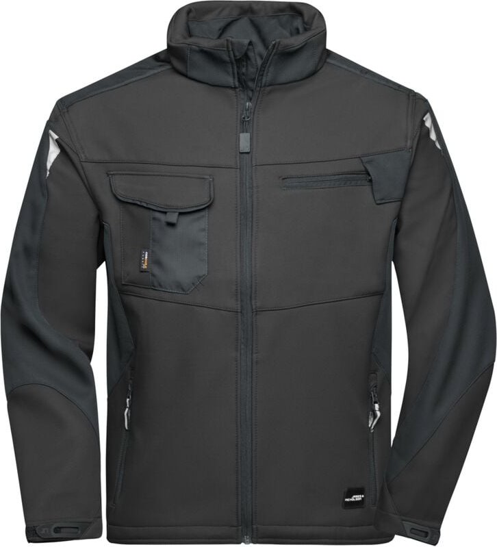 Thumbnail - James&nicholson - Professionelle Softshelljacke JN844 Gr. 3XL black