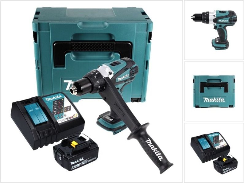 Ddf 458 RG1J Akku Bohrschrauber 18 v 91 Nm + 1x Akku 6,0 Ah + Ladegerät + Makpac - Makita