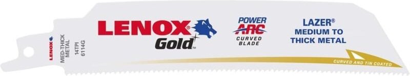 LENOX TiN-Säbelsägeblatt GOLD für dünnes und hartes Metall 152 x 25 x 0,9mm 5 Stk