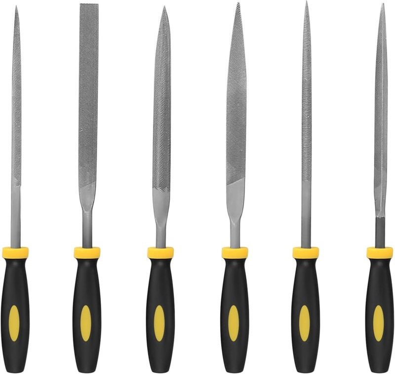 Ersandy - 6-teiliges Feilenset, Feilen und Raspeln, Nadelfeilen, Diamant-Raspelfeilen, Reparatur für Holz/Metall/Werksta...