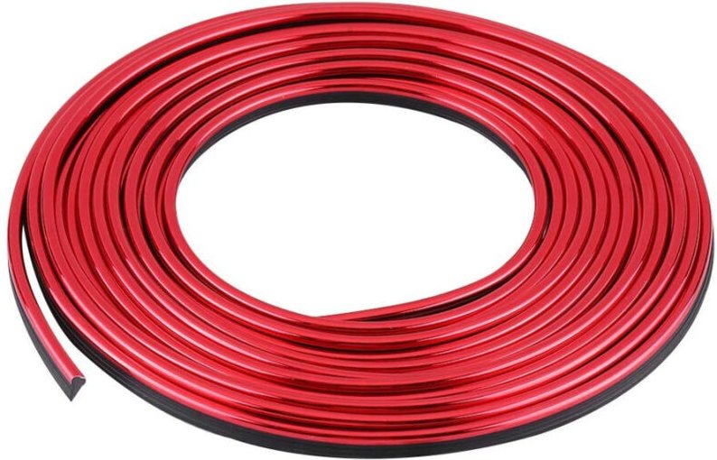 Trade Shop Traesio - Trade Shop - dekorative profilleiste kleber chrom rot WS1180 auto innenraum -