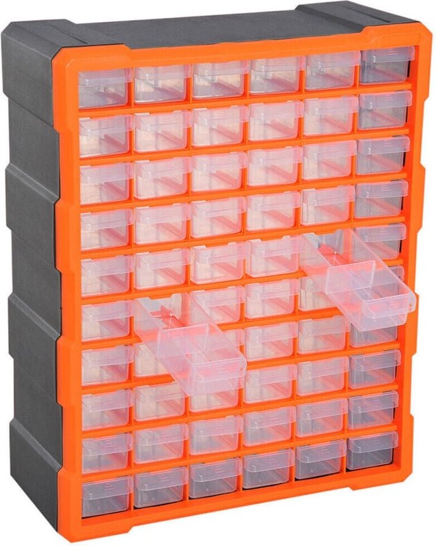 Werkzeugkasten-Organizer aus Kunststoff mit 60 Schubladen, Werkzeug-Schraubenschrank – 37 x 15,5 x 47 cm – sicher, ungif...
