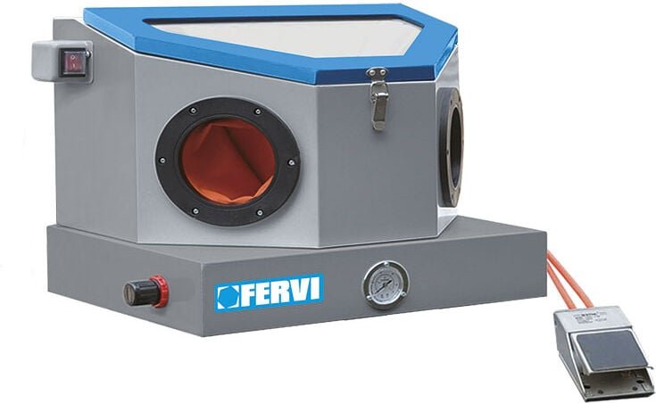 Mini Präzise Bank Sandstrahler Sandstrahlgerät Sandstrahlkabin Dental Fervi 0490