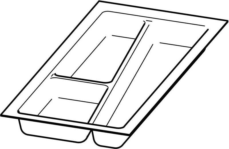 Hettich - Möbel-Besteckeinsatz, OrgaTray 740, 9302733, L450mm, KB300mm, weiss