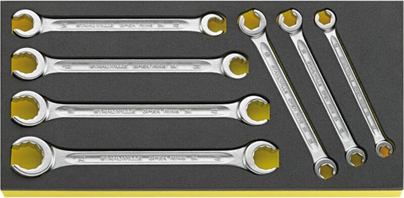 Stahlwille 96838758 TCS 24/7, 8X10-19X22 MM Doppel-Ringschlüssel-Satz Schlüsselweite (Metrisch) 8 -
