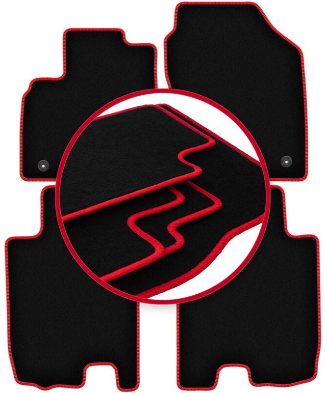 CARLUX-RED Autofußmatten für: Honda Jazz III Fließheck (2011-2014)