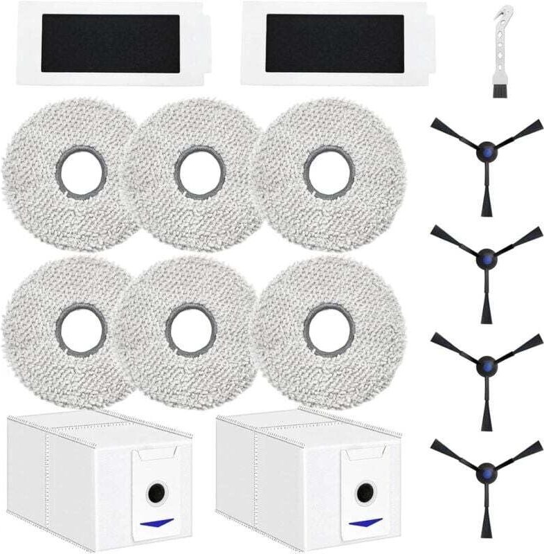 YMYNY Zubehör für ECOVACS DEEBOT T30 Pro Omni / T30 Omni Roboterstaubsauger, Ersatzteil, 6 Tücher + 2 Staubbeutel + 4 Se...