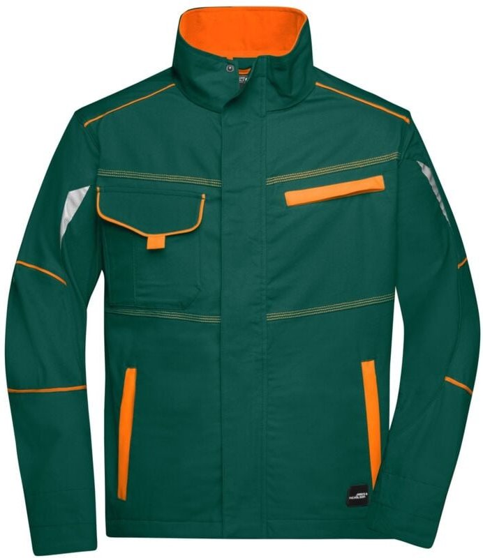 Thumbnail - James & Nicholson Funktionelle Jacke JN849 Gr. L dark-green/orange
