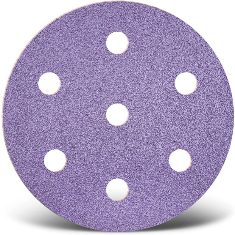Purple hd Klett-Schleifscheiben, 90 mm, 7-Loch, f. Exzenterschleifer, Keramik-Mix (50 Stk.) K60 - Menzer