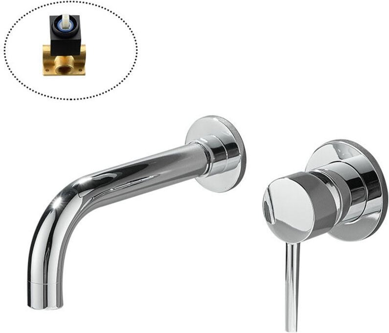 Wandmontierter Badhahn mit verdecktem Einhebelmischer