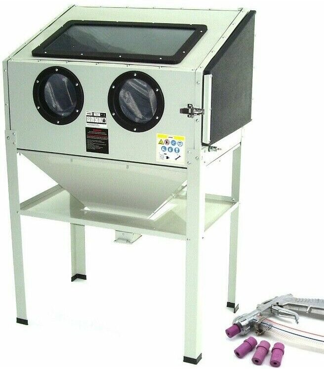 Apex - Sandstrahlkabine sbc 220 mit Pistole Sandstrahlgerät Sandstrahlpisole 4 Düsen