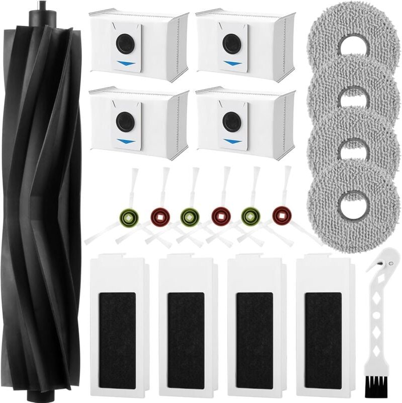 Thumbnail - 20-teiliges Zubehörset für Ecovacs DEEBOT T20 Omni 1 Gummi Hauptbürste + 4 Staubbeutel + 4 Wischtücher + 4 Filter + 6 Se...