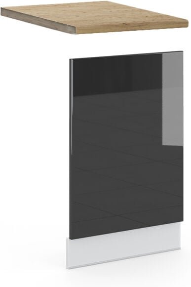 Thumbnail - Vicco - Frontblende Fame-Line, Anthrazit Hochglanz, 45 cm , ap Eiche
