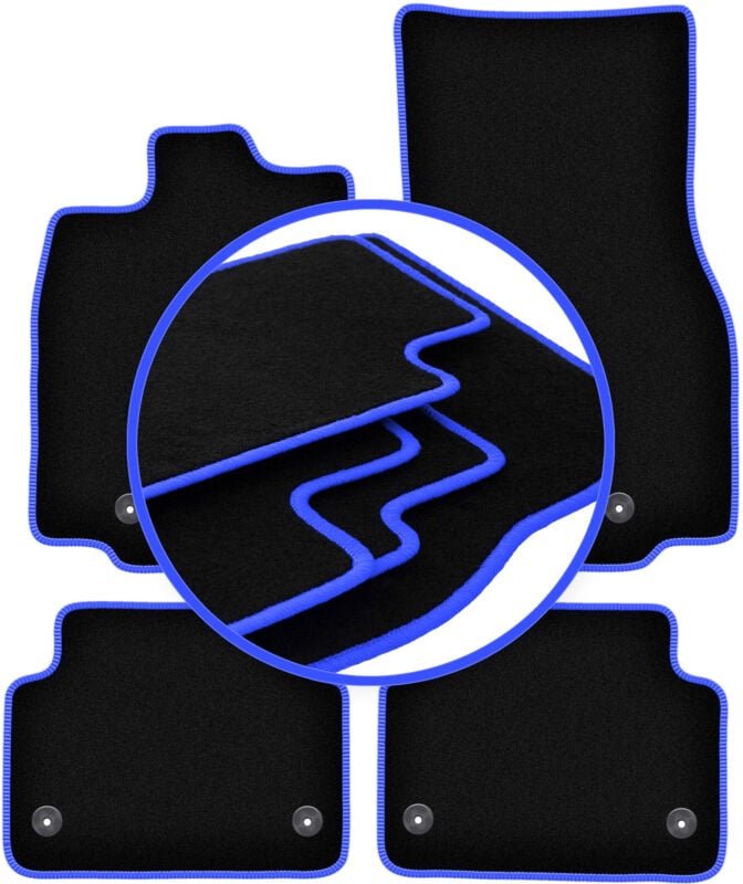 CARLUX-BLUE Autofußmatten für: Jaguar XF I 4WD X250 Limousine, Kombi (2007-2015)