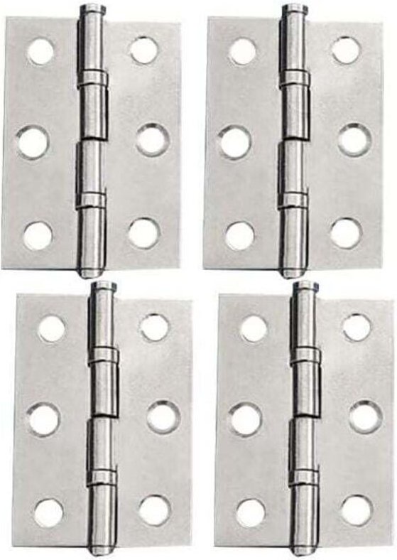 2 Zoll (50 x 39 x 1,2 mm) 4 Stück Edelstahlscharniere – Schranktürscharniere, Möbelscharniere, Klappscharniere für Schub...