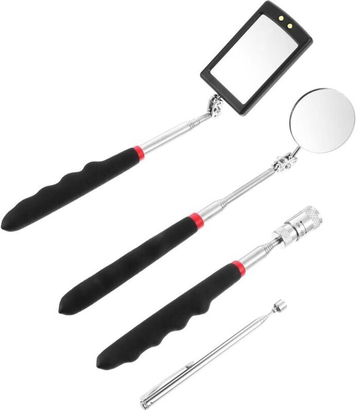4 Pièces Ramasser miroir d'inspection pivotant outil de réparation automobile outils fourniture de réparation magnétique...