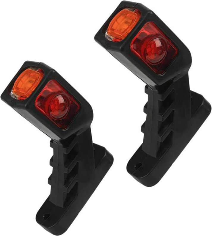 2X 9LED Seitenmarkierungsleuchten 24V Anhänger Seitenlampe Drei Seiten Drei Farben Warnlicht Gelb Weiß Rot für LKW Wohnm...