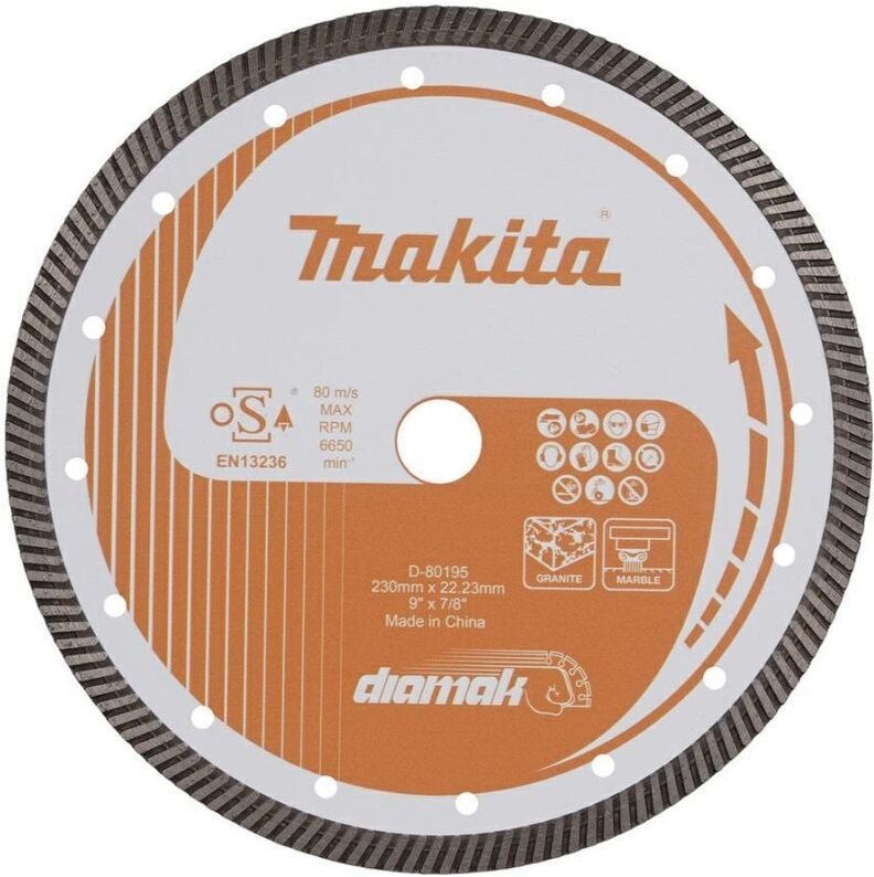 Makita tarcza diamentowa 230x22,23mm Segment (sucho/mokro) beton, kamień