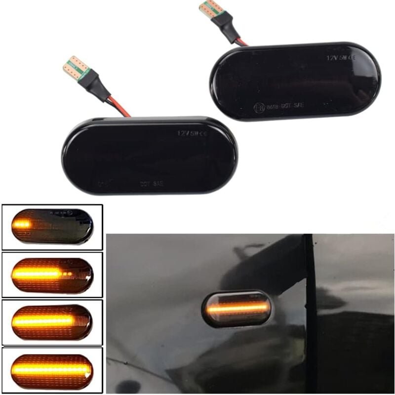 Thumbnail - Stück LED-Tagfahrlichter, dynamische Seitenblinker, bernsteinfarben, kompatibel mit seat Ibiza 6L Cordoba Toledo Leon, k...