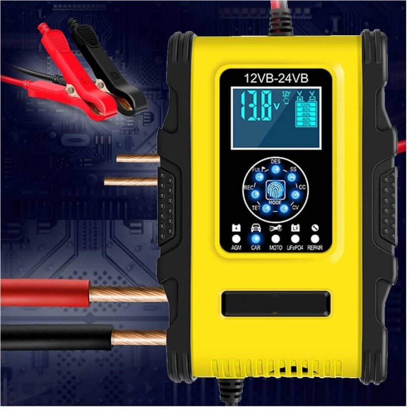 Trade Shop - Intelligentes Ladegerät-Starter-Notfall-Autobatterie 12V-18A 24V-9A TK500 -