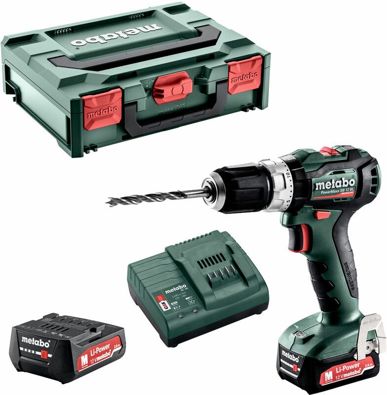 Metabo - Akku-Schlagbohrschrauber PowerMaxx sb 12BL mit 2x Akku + Lader in x